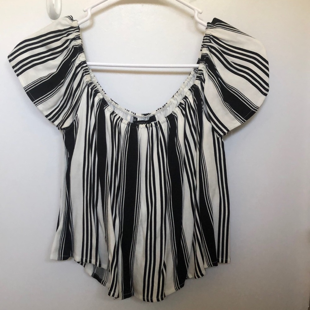 Black and white striped top